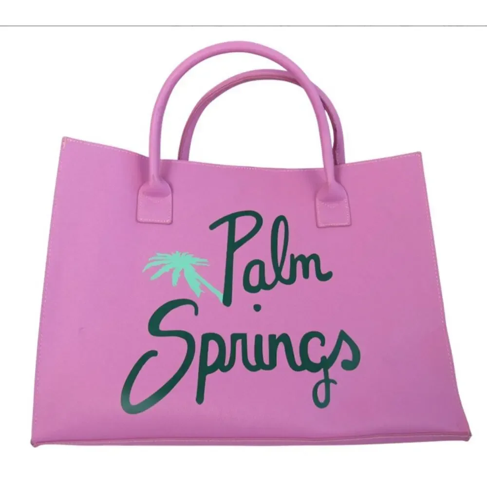 Palm Springs LA/TG Vegan Leather‎ Pink Palm Springs Tote 🌴